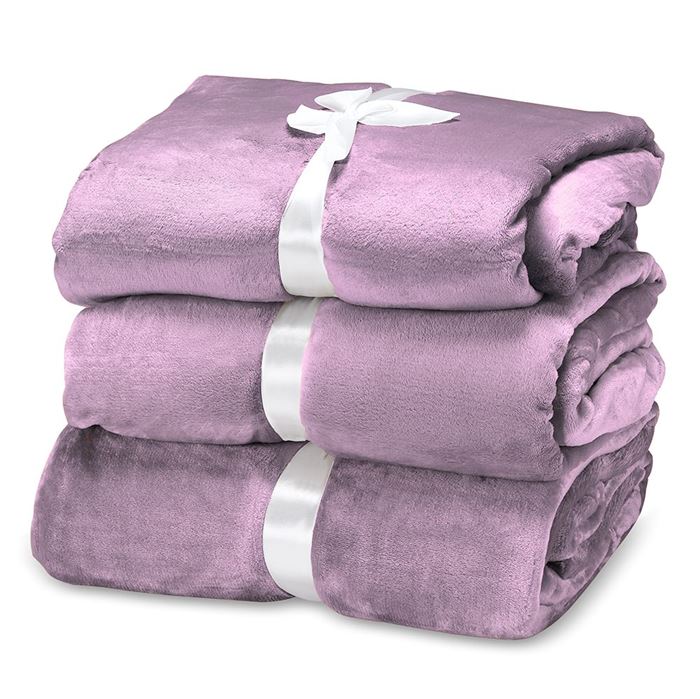 שמיכת מיקרופלנל סגול