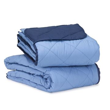 תמונה של שמיכת קיץ דו צדדית כחול