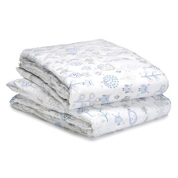 תמונה של שמיכת קיץ ינשופים תכלת