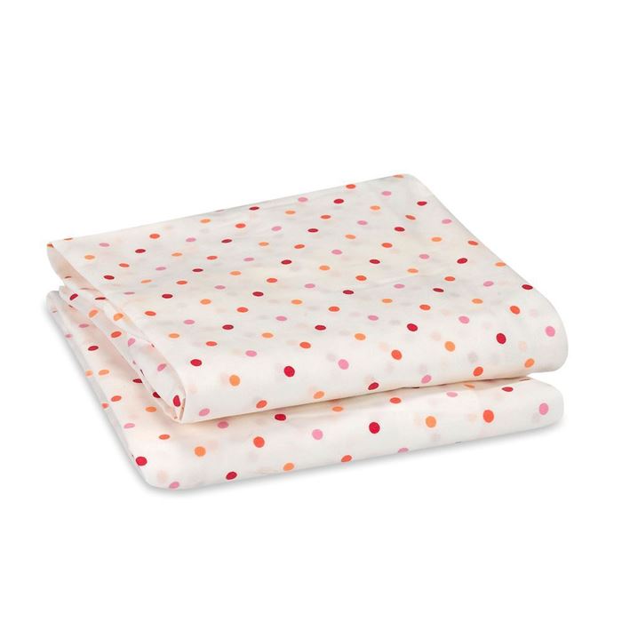 זוג סדינים לעריסה נקודות אפרסק