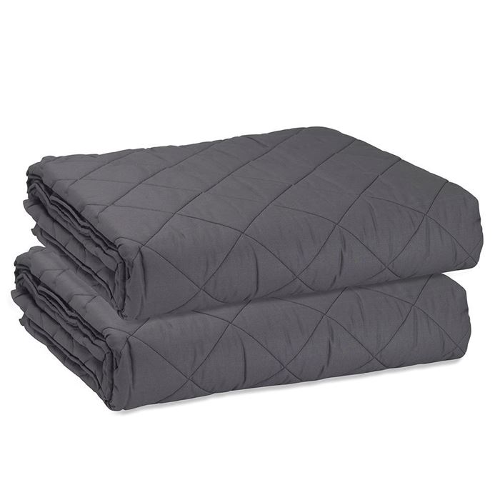 כיסוי מיטה כותנה אפור כהה