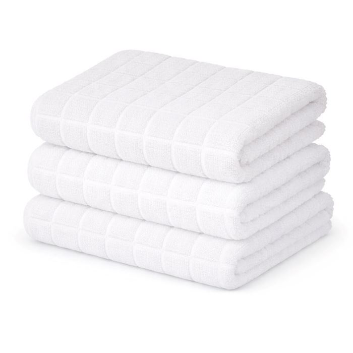 מגבות מטבח משבצות לבן